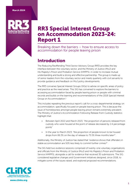 RR3 Special Interest Group on Accommodation 2023-24: Report 1 cover page