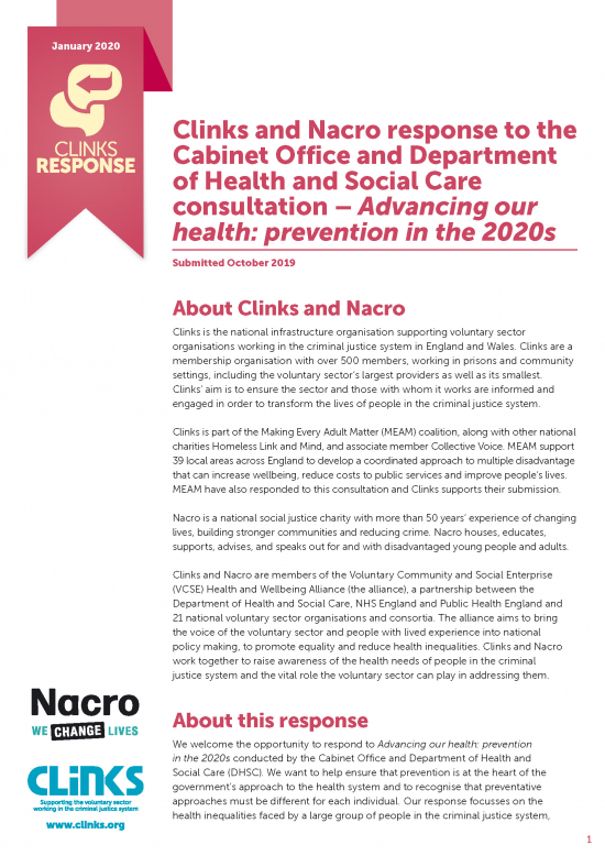Clinks and Nacro Response: Advancing our health