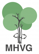 MHVG logo - tree with barbed wire surrounding it.