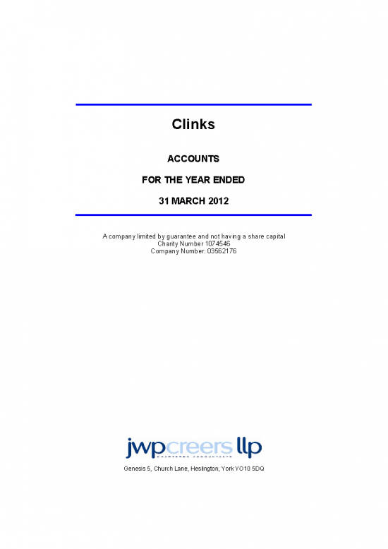 Accounts for the year ended 31st March 2012