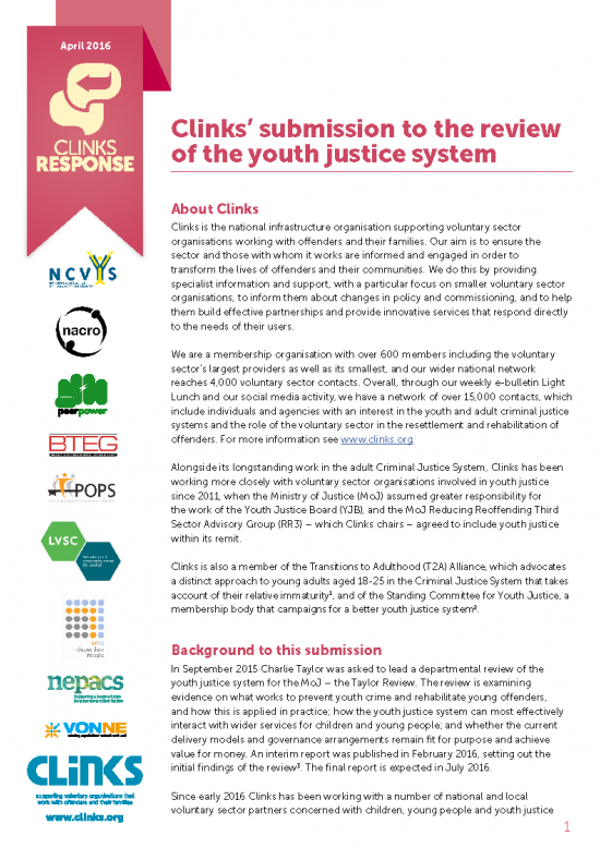 The review of the youth justice system