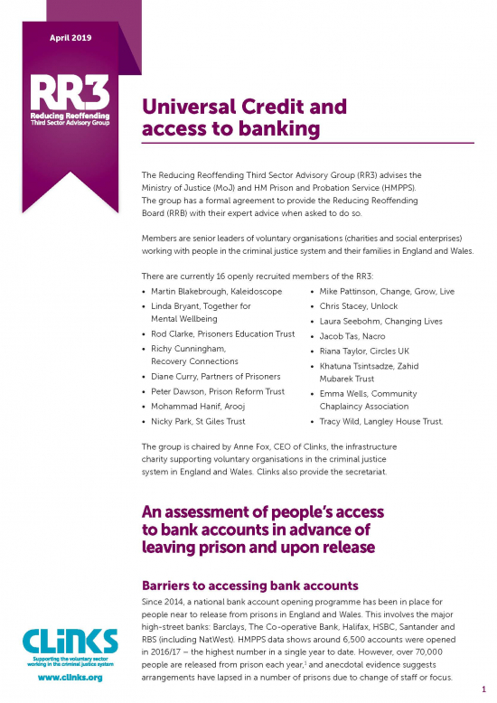 Universal Credit and access to banking - cover image
