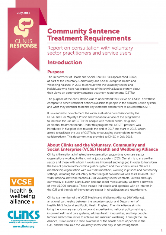 Community Sentence Treatment Requirements response cover image